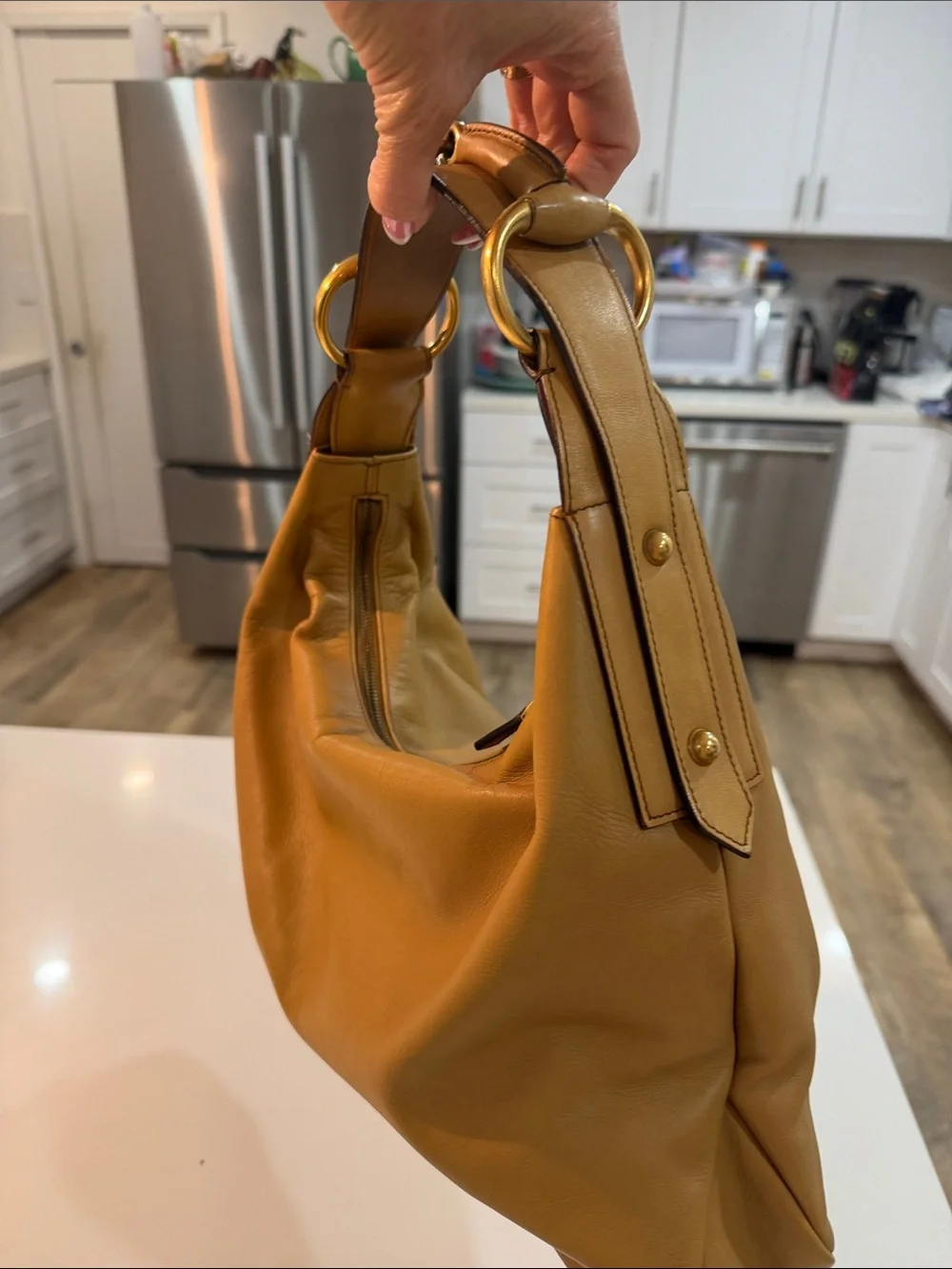 GUCCI-Tom Ford Hobo Shoulder Bag - Deep mustard/tan color Leather ..